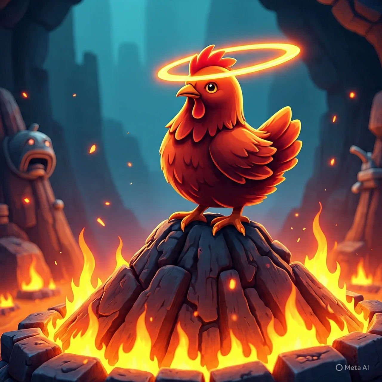 Chicken Jockey hidden lava chicken